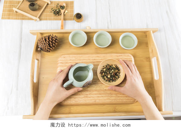 早春茶叶茶艺文化背景图片